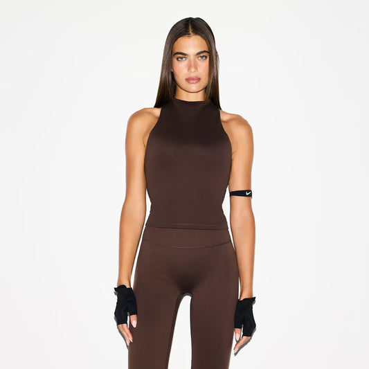 Matte Mock Neck Racer Tank