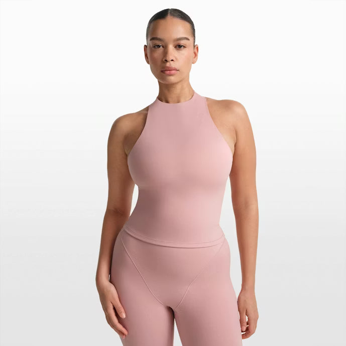 Matte Mock Neck Racer Tank