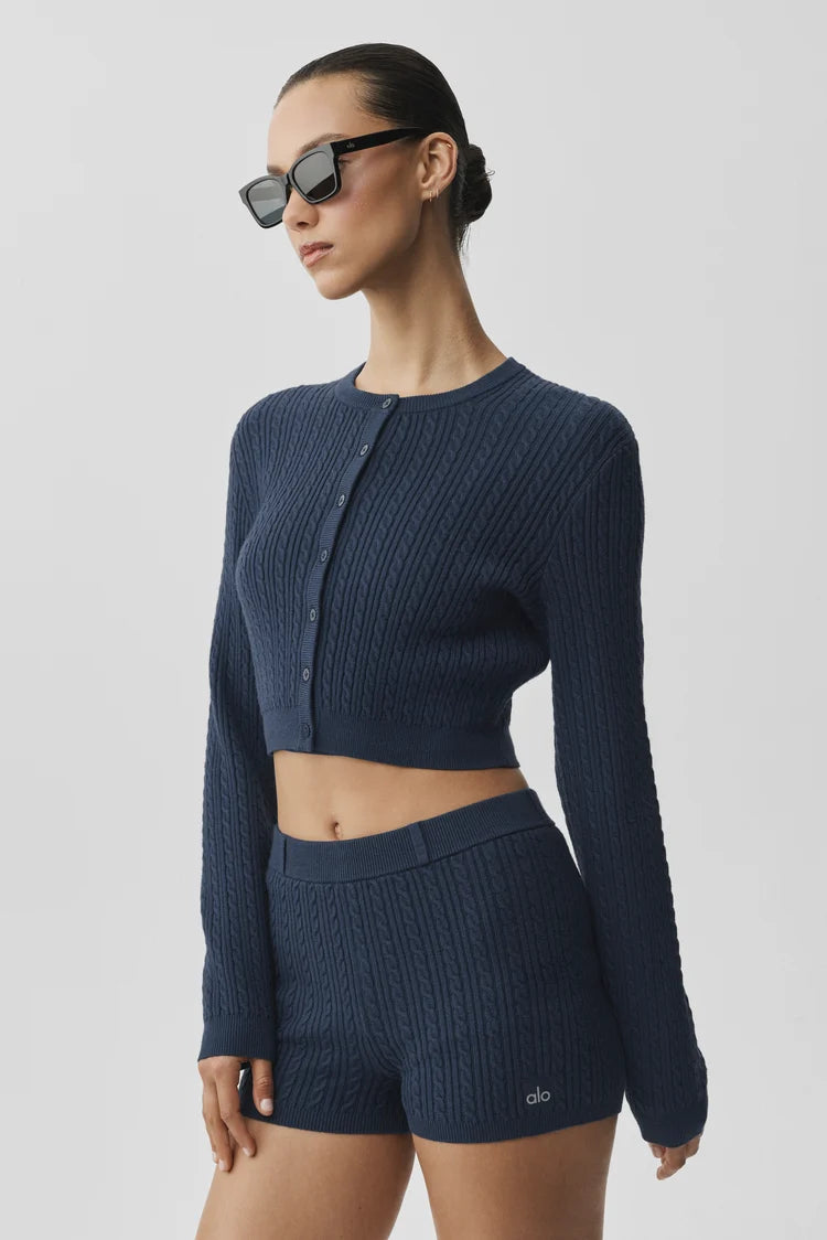 Mini Cable Sweater Cardigan