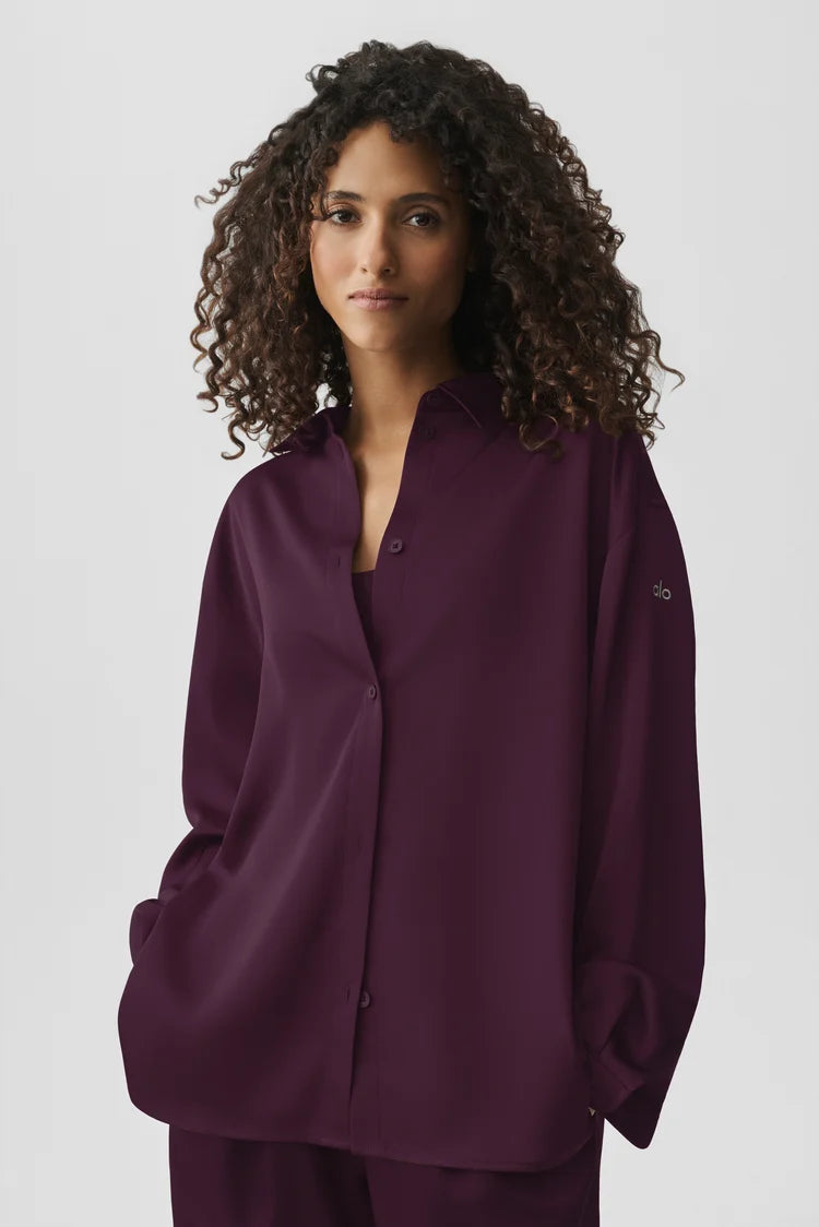 Satin Smooth Talker Button Up