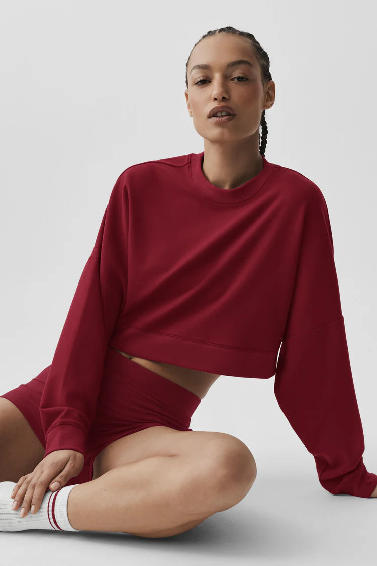 Cropped Sway Crew Neck Pullover