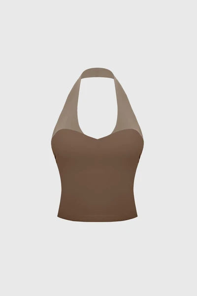 Riviera Scallop Contrast Halter Tank
