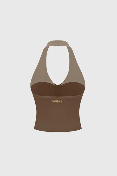 Riviera Scallop Contrast Halter Tank
